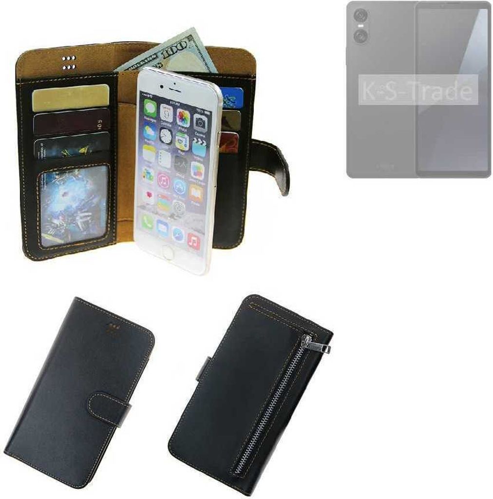 K-S-Trade Schutz Hülle kompatibel mit Sony Xperia 10 VI Klapphülle Case Phone cover Slim Handytasche Handy Hülle schwarz aus Kunstleder (1 Stk)