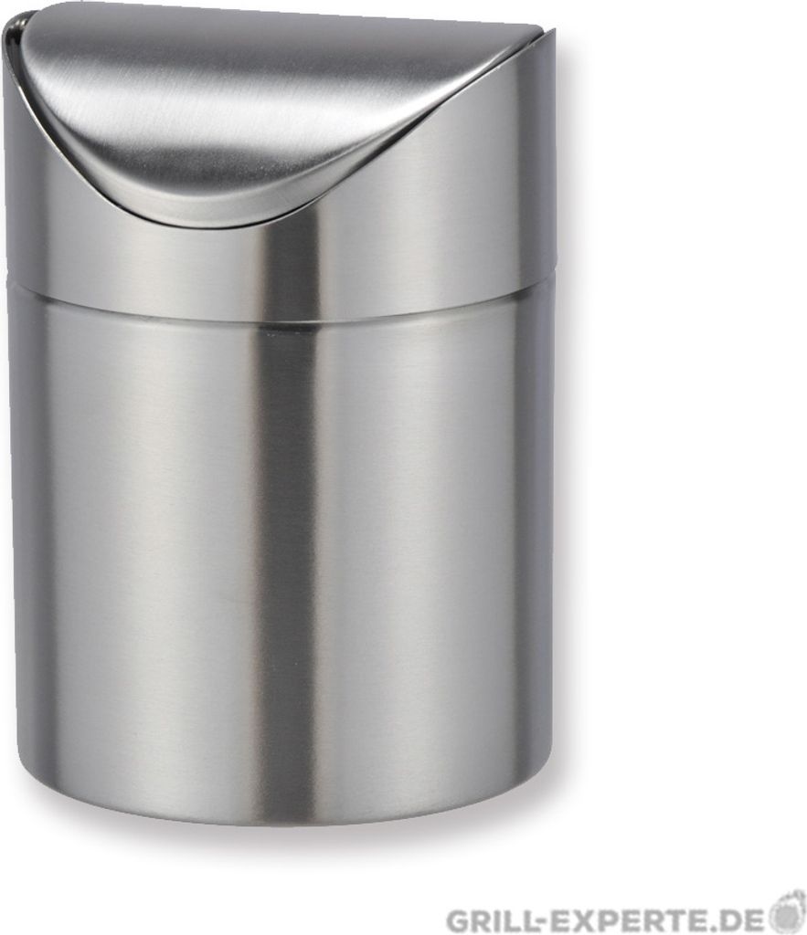 Resteeimer Edelstahl 19cm hoch, 12cm Durchmesser - mit Schwungdeckel
