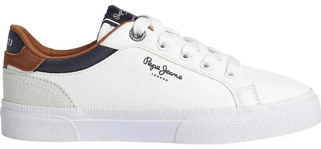 Baskets Blanches Pepe Jeans Kenton Court B 34 avec Semelle Cupsole