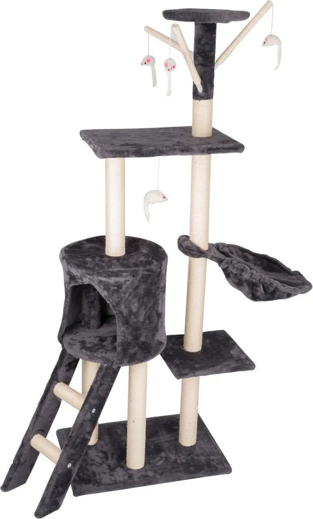 maxxpro mobili per gatti 140 x 50 x 35 CM - MDF/ sisal/ peluche - grigio scuro