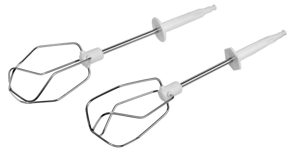 Two beater attachments for a hand mixer, shown against a white background.