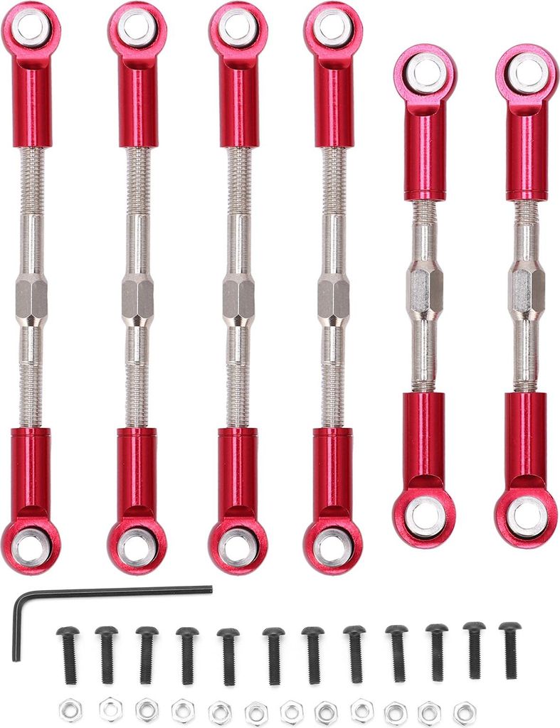 RC Metall Zugstange Lenkservo Link Gestänge Krawatte für WLtoys 144001 124018 124019 1/14 CarRed