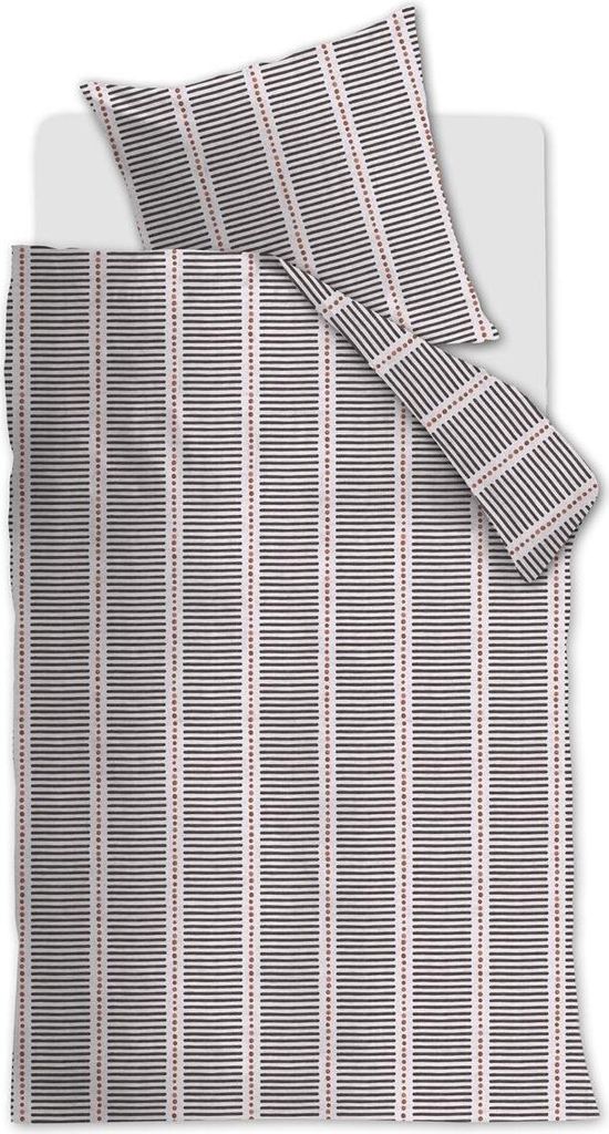 vtwonen Baumwoll- Bettwäsche-Garnitur Stip and Stripe Farbe Blush Größe 155x220+80x80