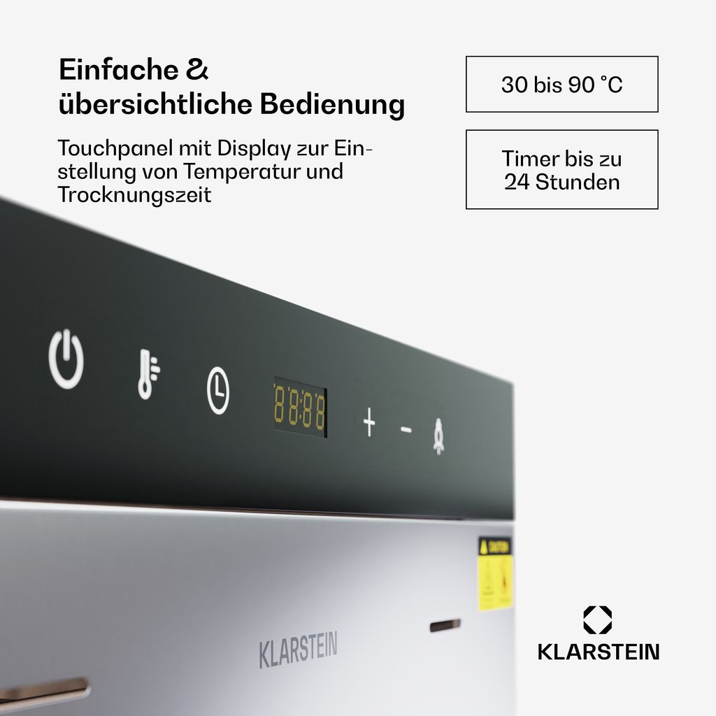 Klarstein Dörrautomat Edelstahl – 2.000-W-Dörrgerät, 20 Produktbild 4