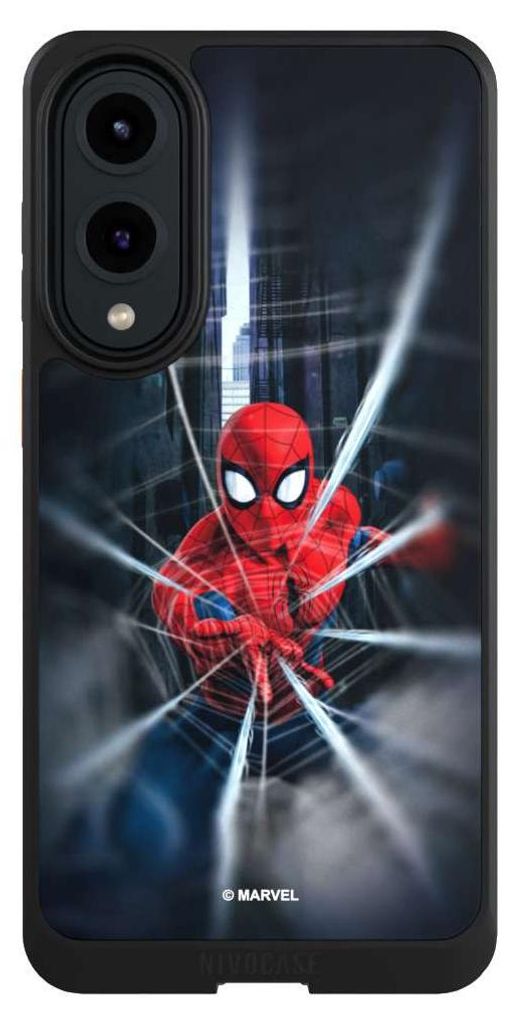 NIVOCASE Hülle für Samsung Galaxy S25 Edge Handyhülle NIVOcore Case Schwarz Kinofilm Marvel Spider-Man