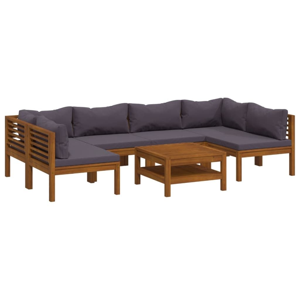 vidaXL 7-tlg. Garten-Lounge-Set mit Auflage Massivholz Akazie