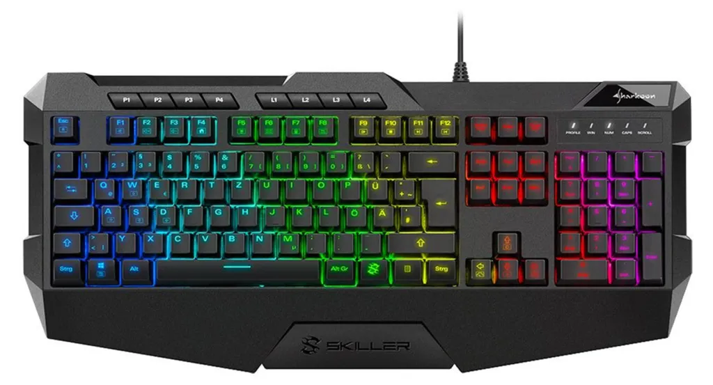 Clavier Gamer Sharkoon SKILLER SGK4 USB QWERTZ Noir avec Rétroéclairage