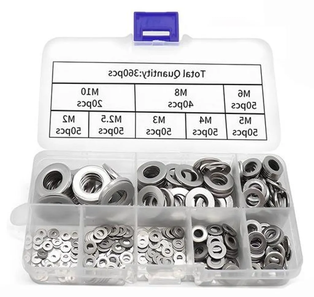 Vis métalliques 304 en acier inoxydable lot de 360 pièces pour plaques