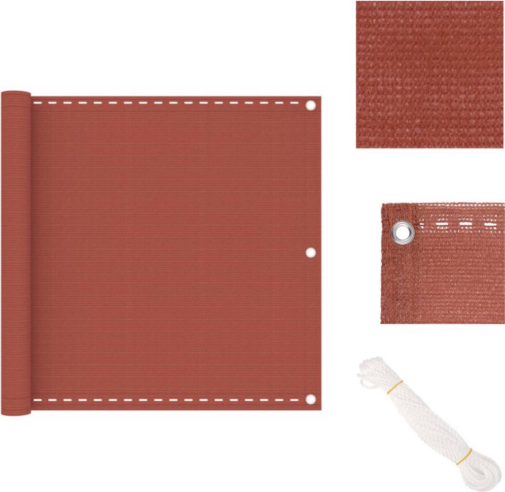 vidaXL Balkon-Sichtschutz Terracotta-Rot 90x300 cm HDPE - Sonnenschirme & Sonnenschutze