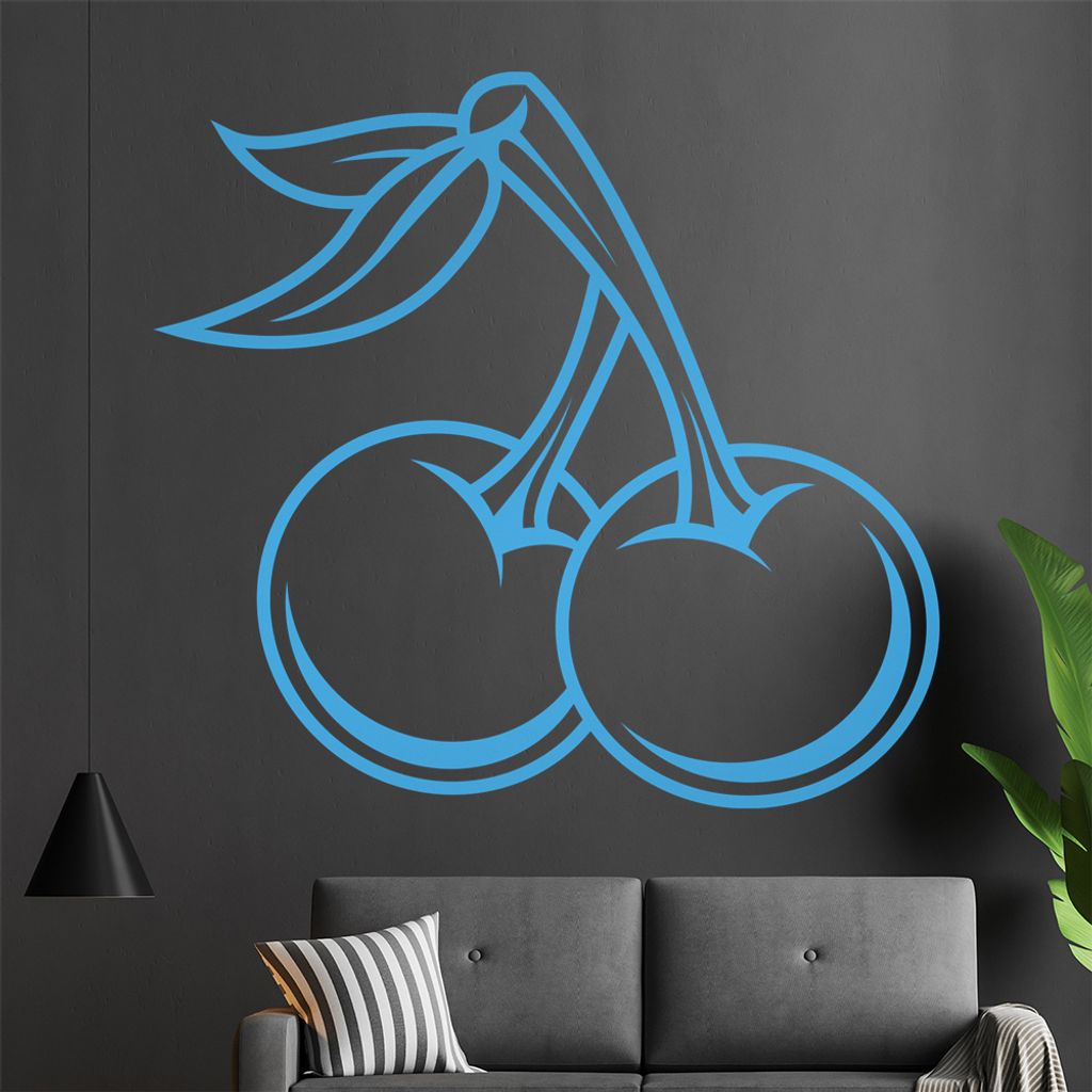 KIWISTAR Kirsch Tattoo Frucht Cherry Verlockung Wandtattoo in 6 Größen - Wandaufkleber Wall Sticker - Dekoration, Küche, Wohnzimmer, Schlafzimme...