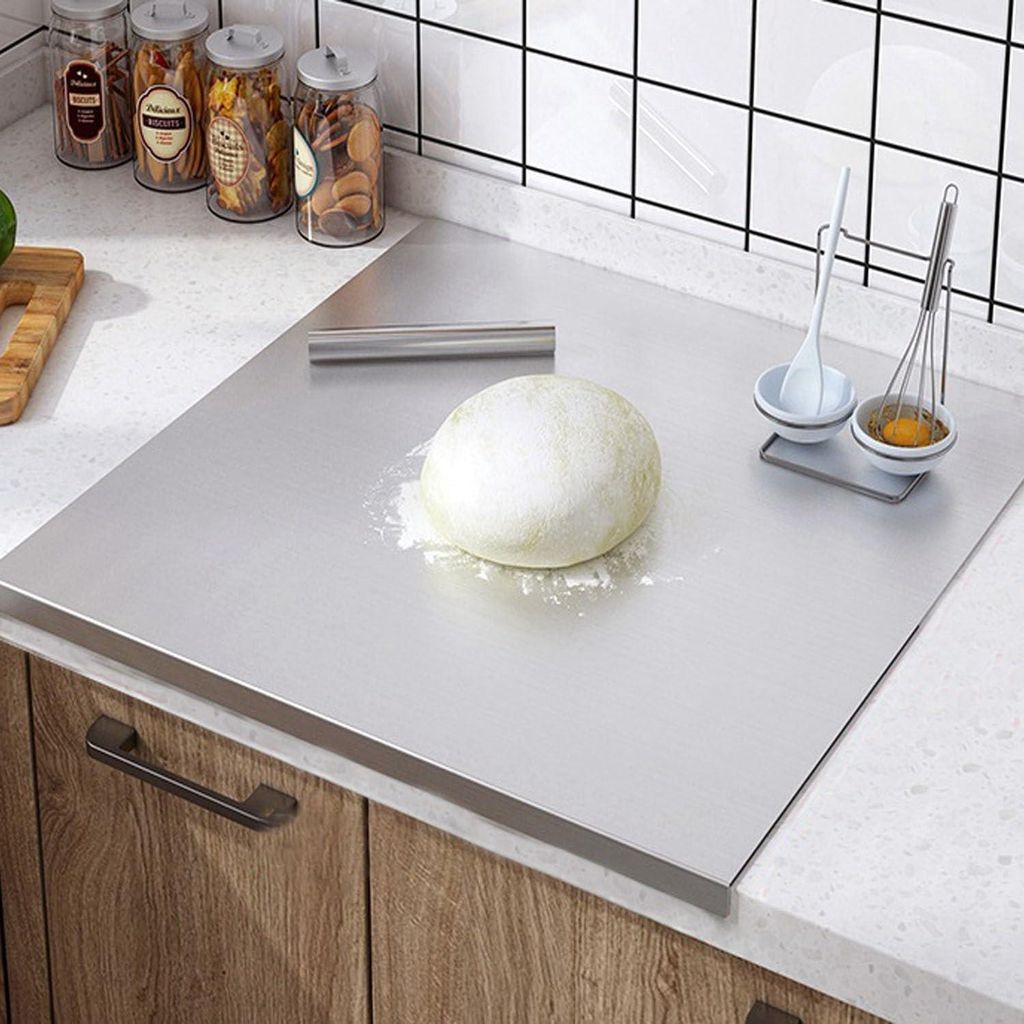 Allecto plus - Robuste Schneidebrett aus rostfreiem Stahl 50 x 40 cm für Küche und Restaurant