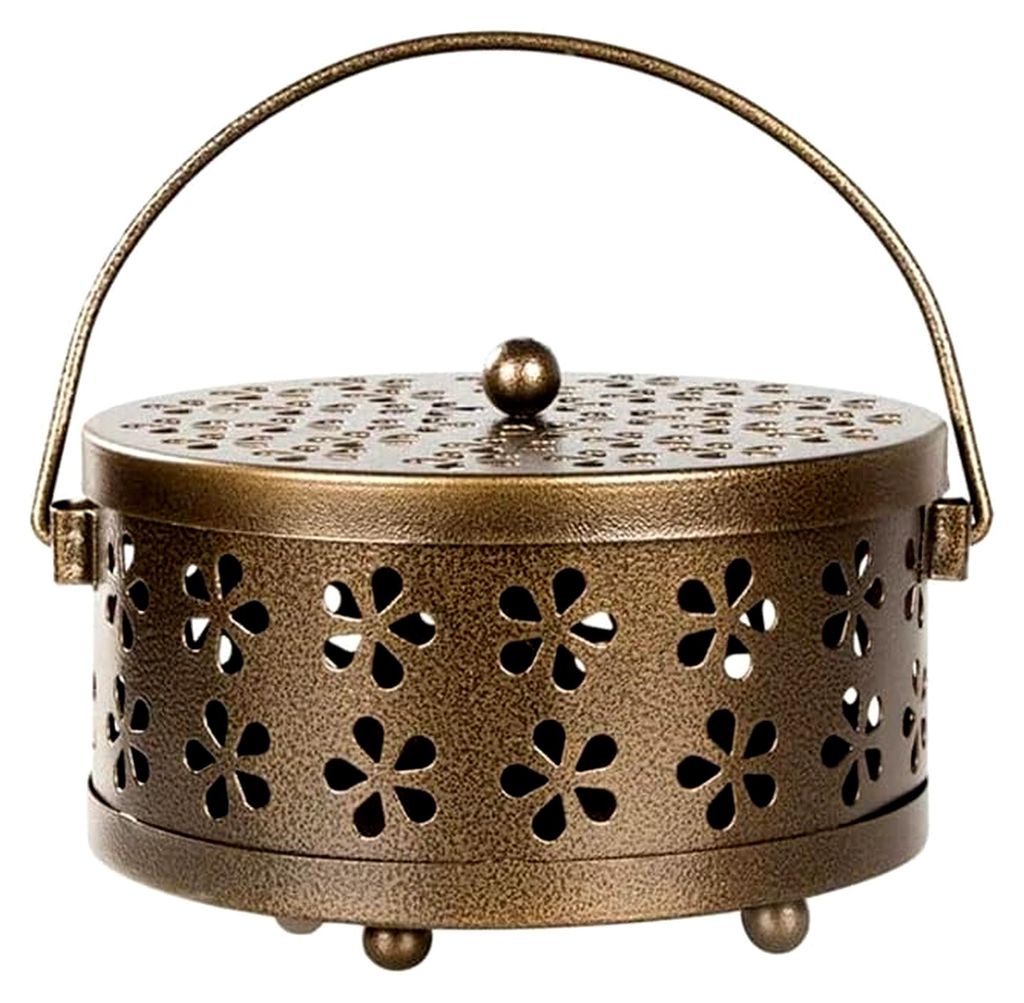 Mückenräucherspiralen Halter mit Mesh-Ständer, hängendes Design, 16,5 * 8,5 cm (Bronze)