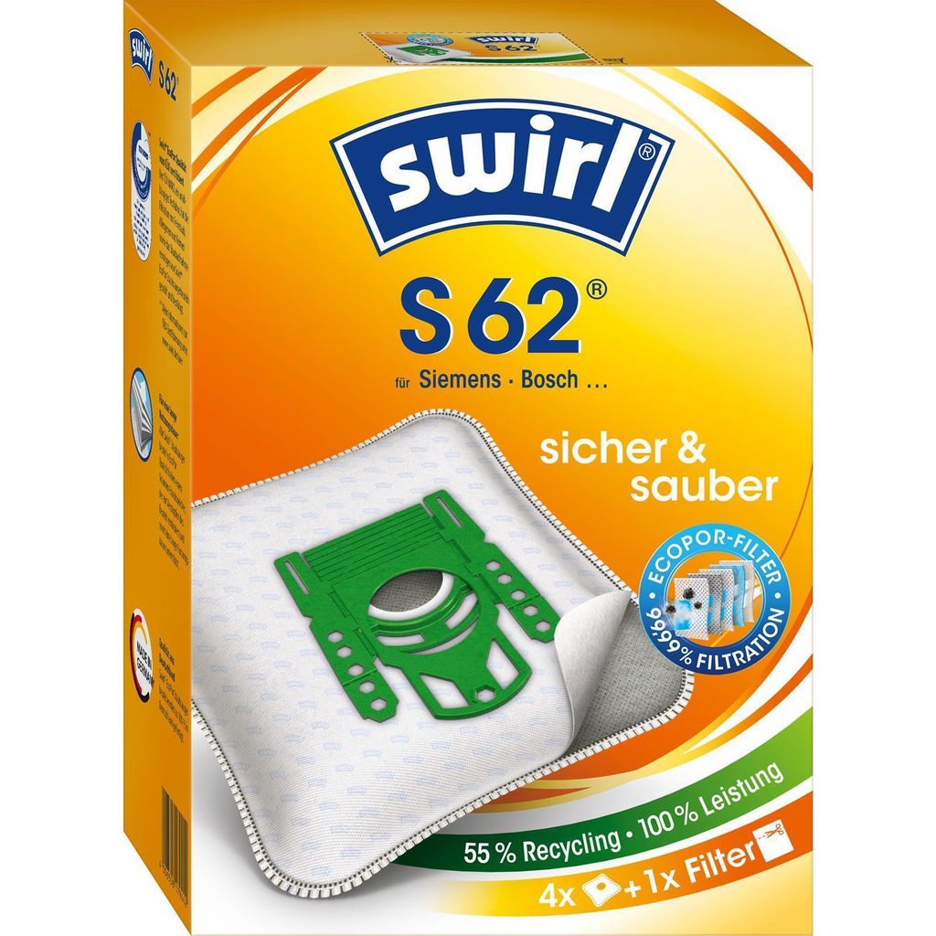 Swirl Staubsaugerbeutel S62 / S 62 EcoPor für Siemens / Produktbild 