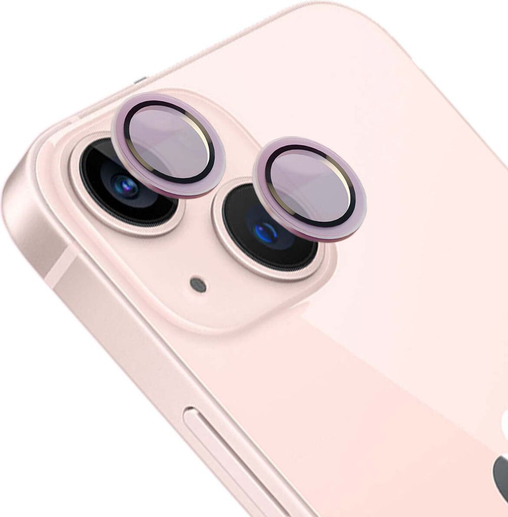 Bizon Glass Snap Lens Apple iPhone 13 / 13 Mini hellrosa Rahmen
