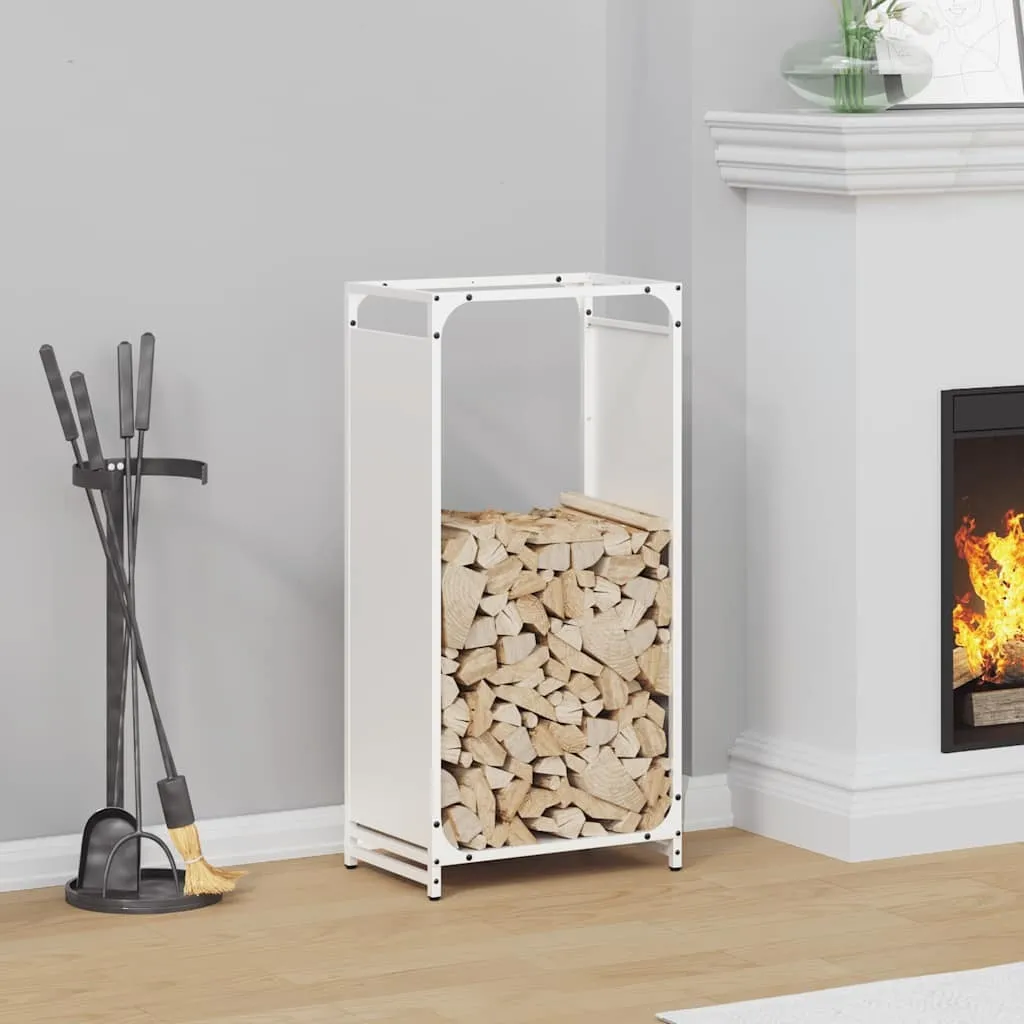 Porta Legna Bianco Moderno 44x28x90 cm Acciaio Laminato a Freddo 2025
