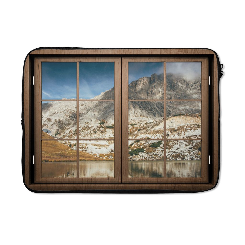 MuchoWow Laptop Hülle 13 Zoll Durchblick - Wasser - Fels Laptoptasche - Laptophülle - Sleeve - Rundumschutz