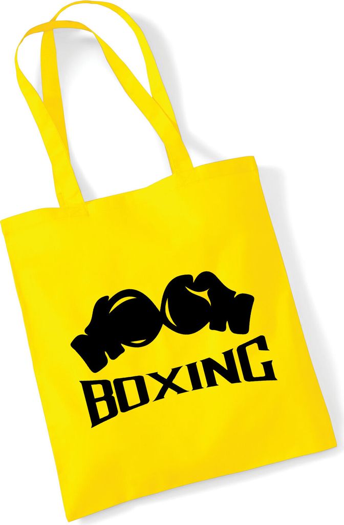 Huuraa Jutebeutel Boxing Boxhandschuhe 10 Liter Yellow Baumwolle Tasche Geschenkidee