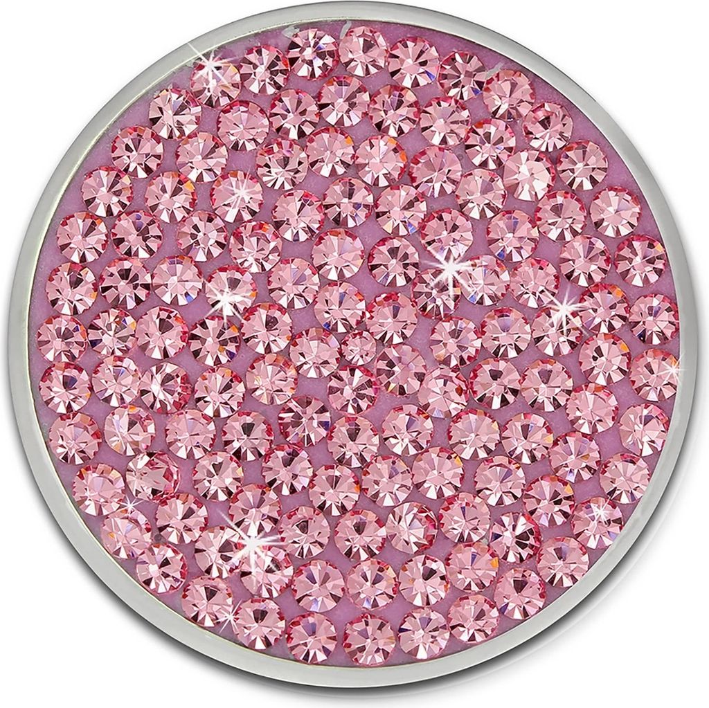 Amello Coinsschmuck rosa 30 mm Einleger Zirkonia Edelstahl Coin Damen ESC301A