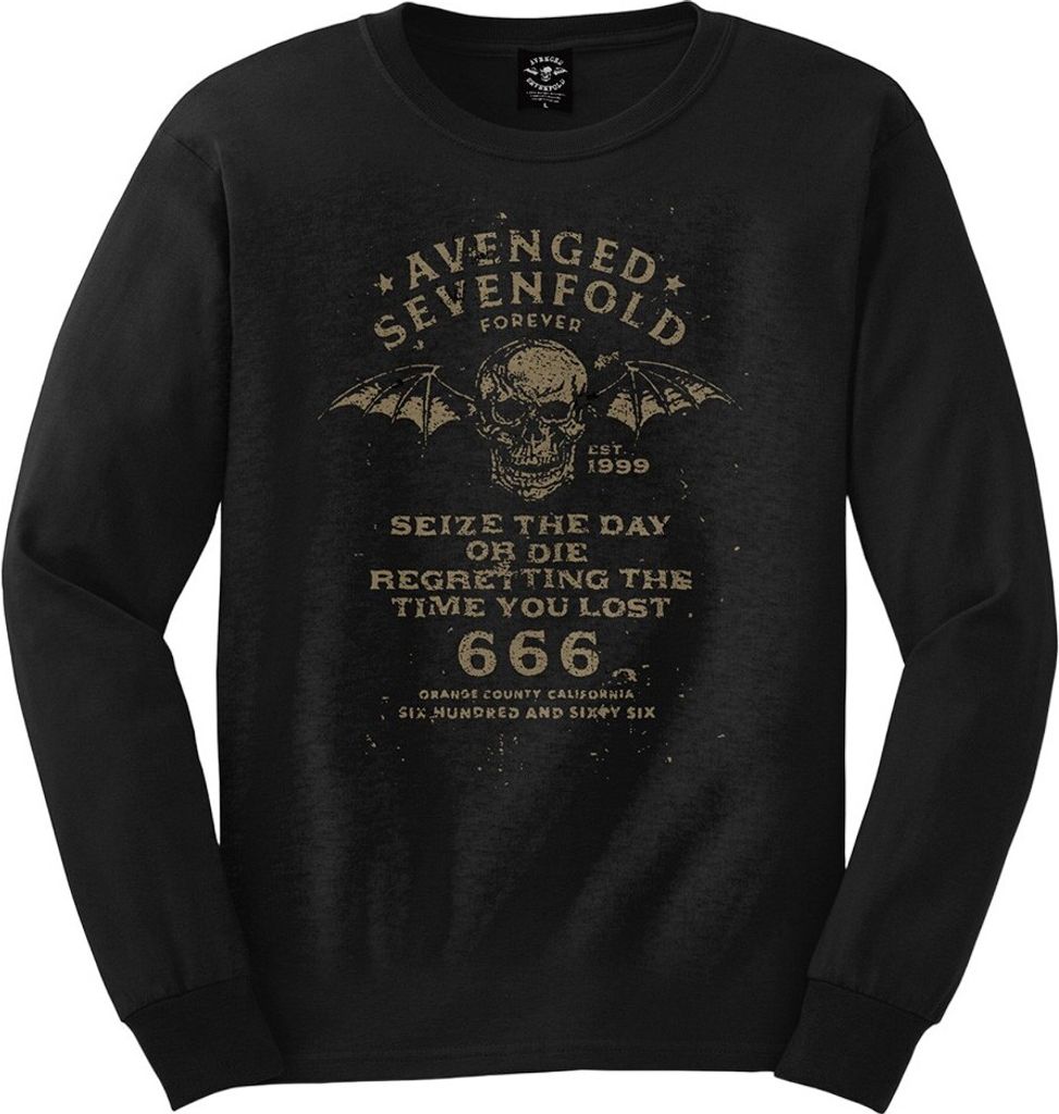 Avenged Sevenfold - "Seize The Day" T-Shirt für Herren/Damen Uni Langärmlig RO6605 (S) (Schwarz)