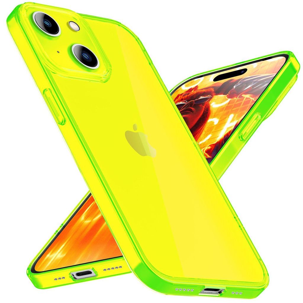 Hülle Neon Klar für iPhone 15 Plus Bunt Leuchtend Silikon Produktbild 