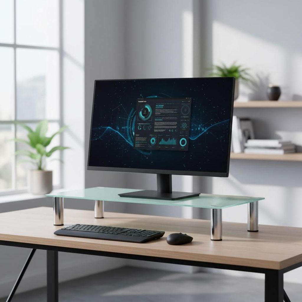 TV-Rack Weiß 80 cm Glasaufsatz Monitorständer Bildschirm Regal