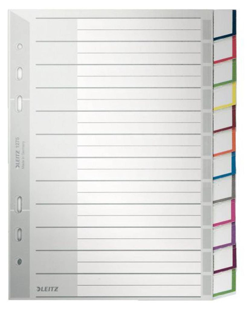 Leitz 1275-00-00 1275 Register - PP, blanko, A5, 12 Blatt, Immagine del prodotto 