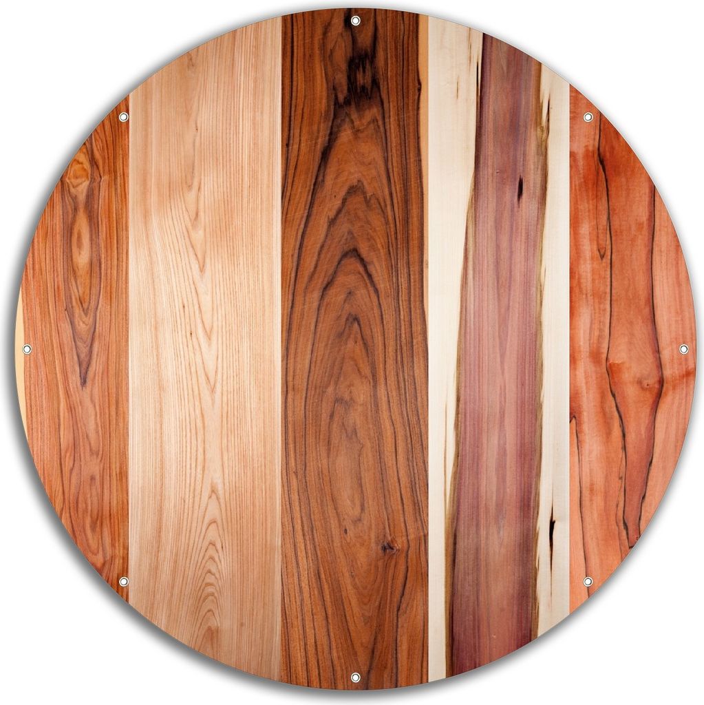 Wallario rundes Outdoor-Poster für Garten oder Balkon, Motiv Holzmuster - Oberfläche mit Holzmaserung VIII, 60 cm Durchmesser