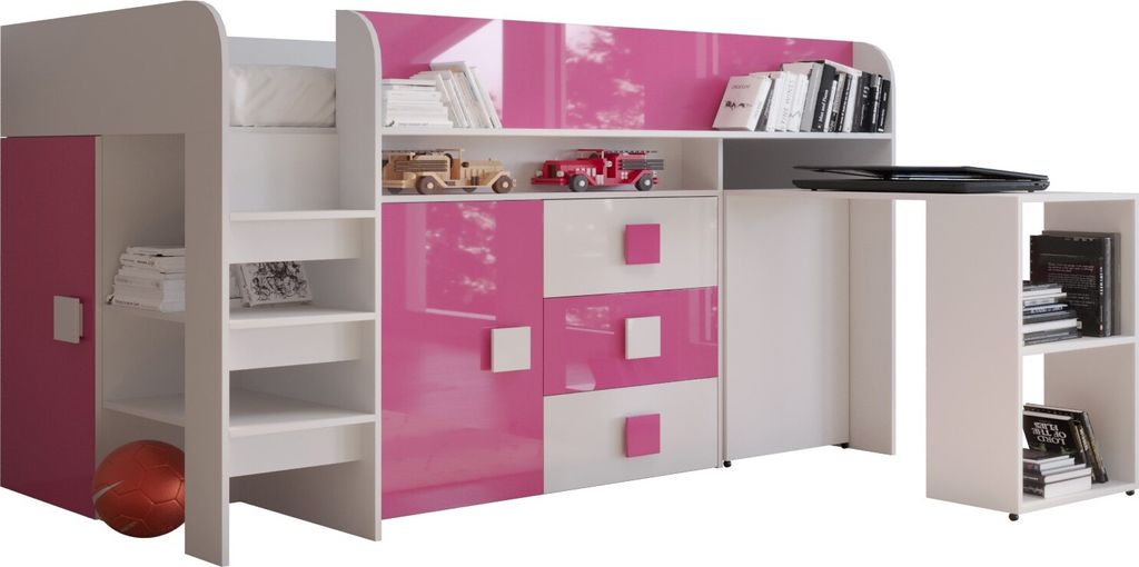 Etagenbett für Kinder Toledo 1 Stockbett mit Treppe und Produktbild 