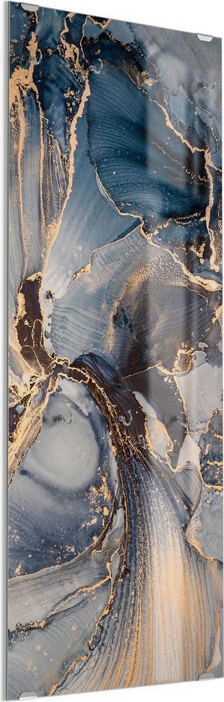 DEQORI Küchenrückwand Glas | Motiv 'Blaue Impression' | 60x60 Cm | Spritzschutz Für Herd & Waschbecken | ESG Sicherheitsglas