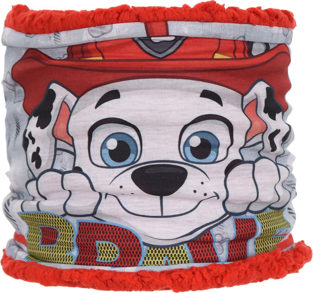 Paw Patrol Kinder Jungen Schal Schlauchschal Loop Brave Marshall Chase, Farbe:Rot