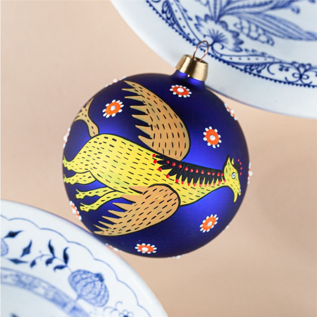 Weihnachtskugel Christbaumkugel «Buckelpferd», «Tiere Primachenko» set, kunsthandwerk