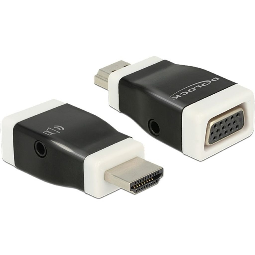 DELOCK HDMI Adapter A -> D-Sub15 St/Bu screwless +Audio
