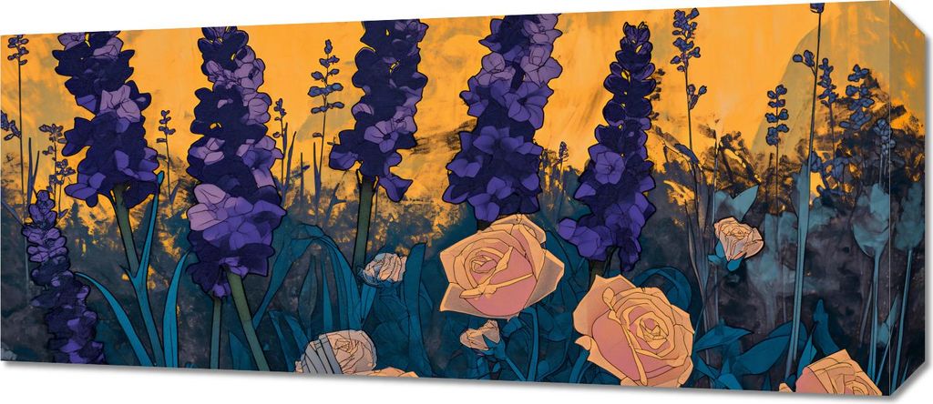 Bild 70x30cm Goldener Garten
