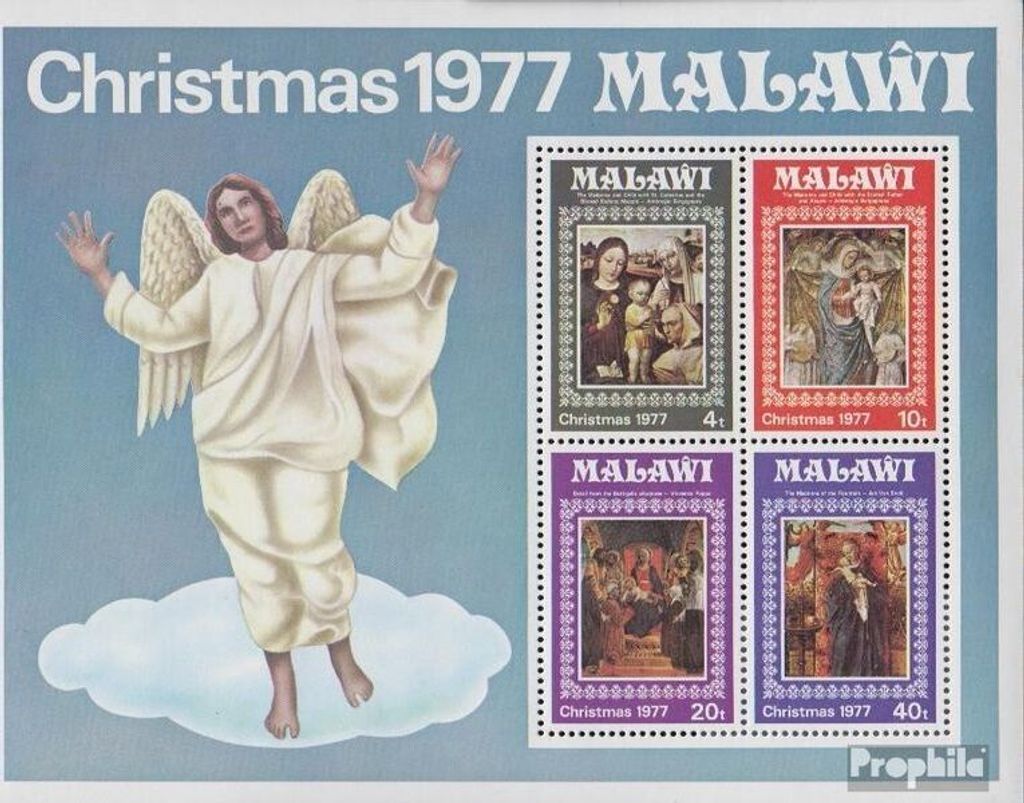 Briefmarken Malawi 1977 Mi Block50 (kompl.Ausg.) postfrisch Weihnachten