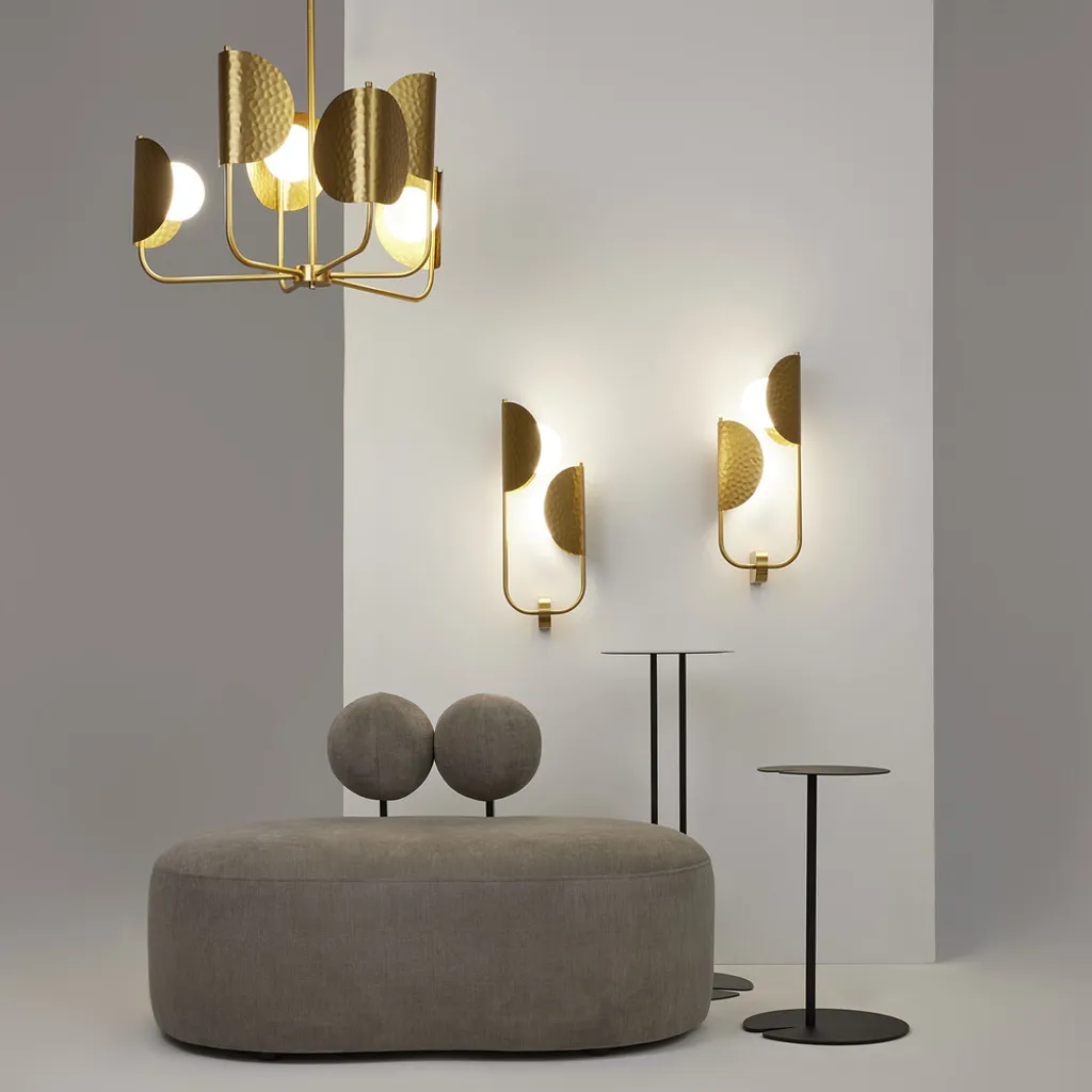 Applique dorée Maytoni Tropic avec double diffuseur en verre opalin - 7