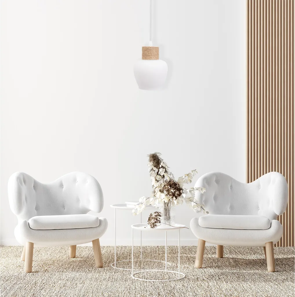 Suspension Toolight APP1591-1CP Boho White Beige en Métal et Corde - 6