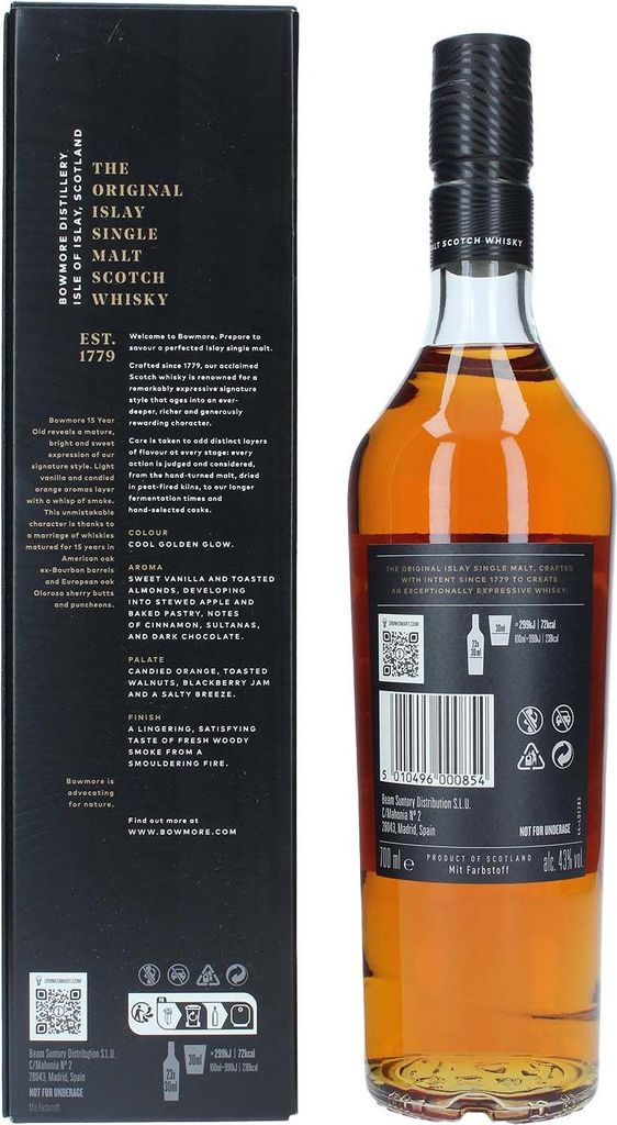 Bowmore 15 Jahre Islay Single Malt Scotch Whisky | 43 % vol