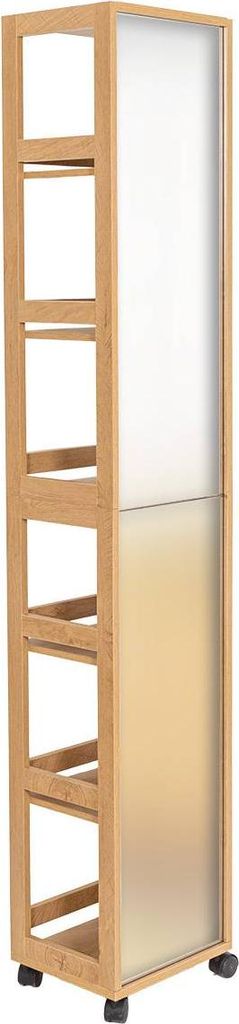 Spiegelsäule mdf drehbar auf rollen mit aufbewahrungsnischen - kolonial - Tendance