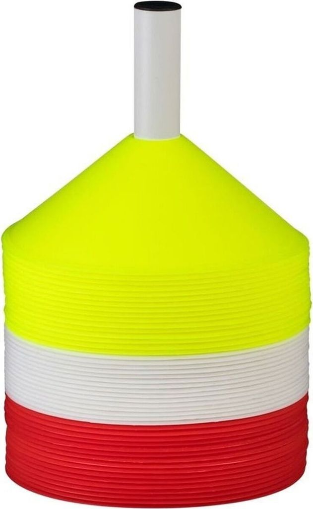 Select (48 Pcs) Markierungshütchen - Gelb / Weiß / Rot | Größe: UNI