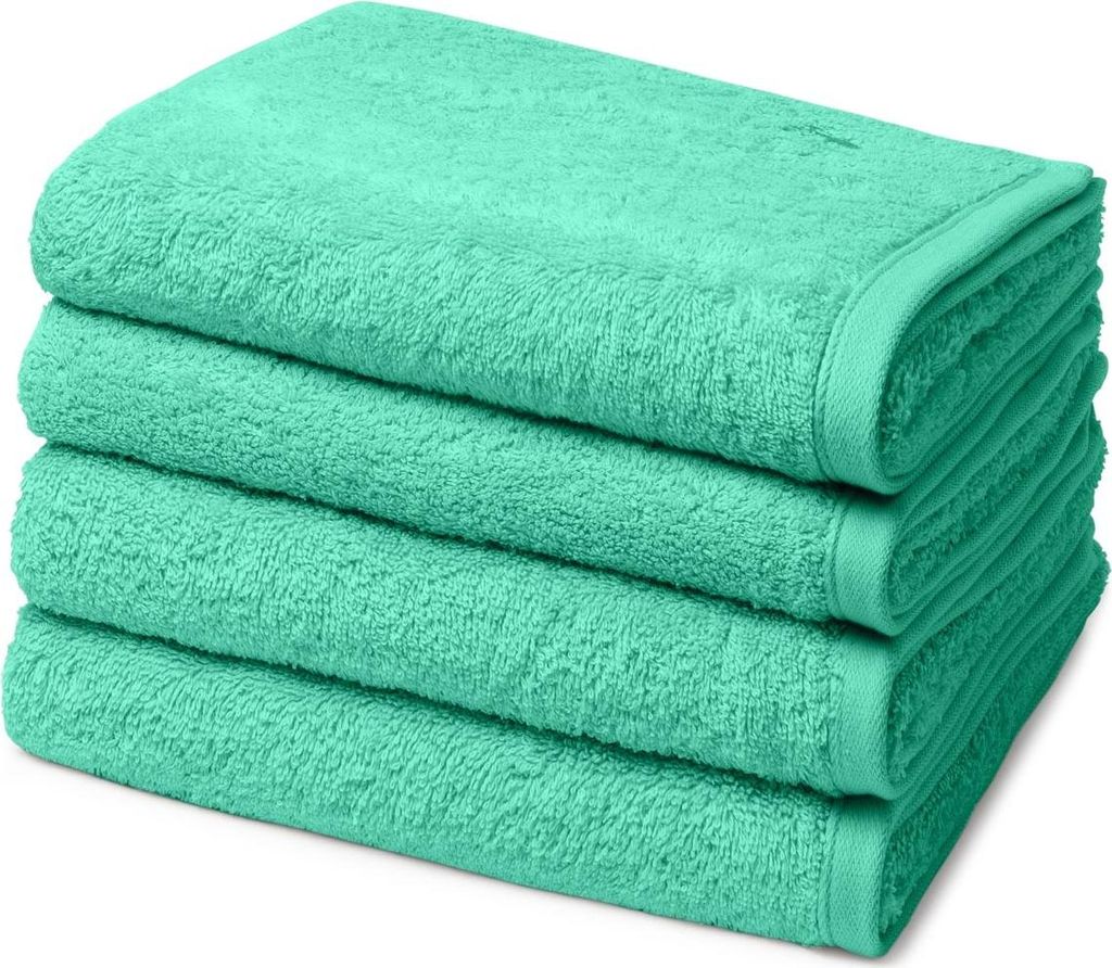 Ross Vita 4 X Handtuch im Set Walkfrottee aus Baumwolle 520 g/m², Flauschig weich saugstark und pflegeleicht, Gewebte Bordüre mit Logo Stickerei