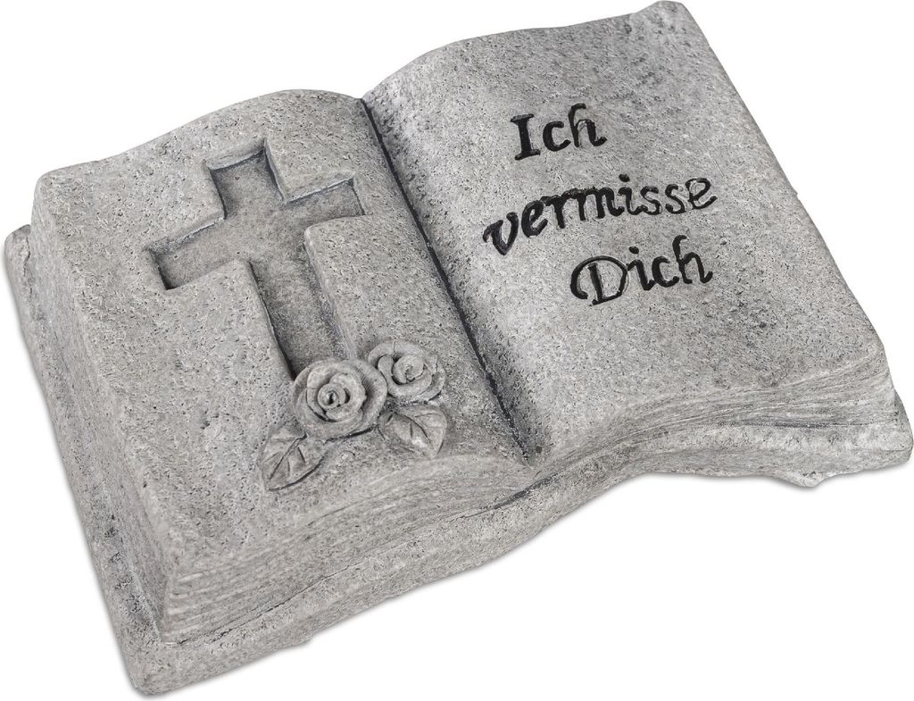 Grabdeko Buch mit Spruch Ich vermisse Dich 14cm Formano Produktbild 
