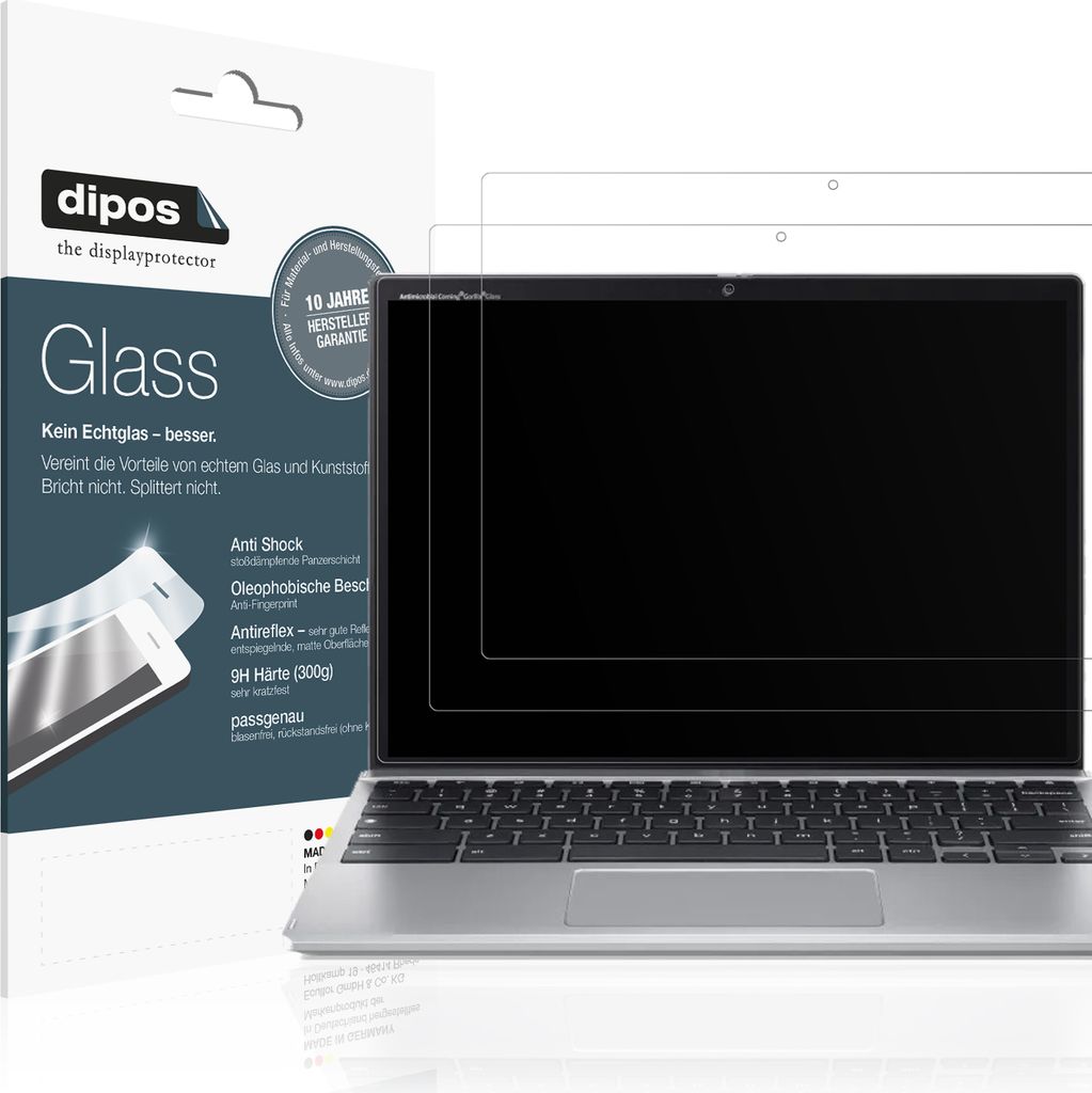 2x Schutzfolie für Acer Chromebook Spin 312 matt - Anti-Shock 9H Folie dipos Glass Kunststoffglas