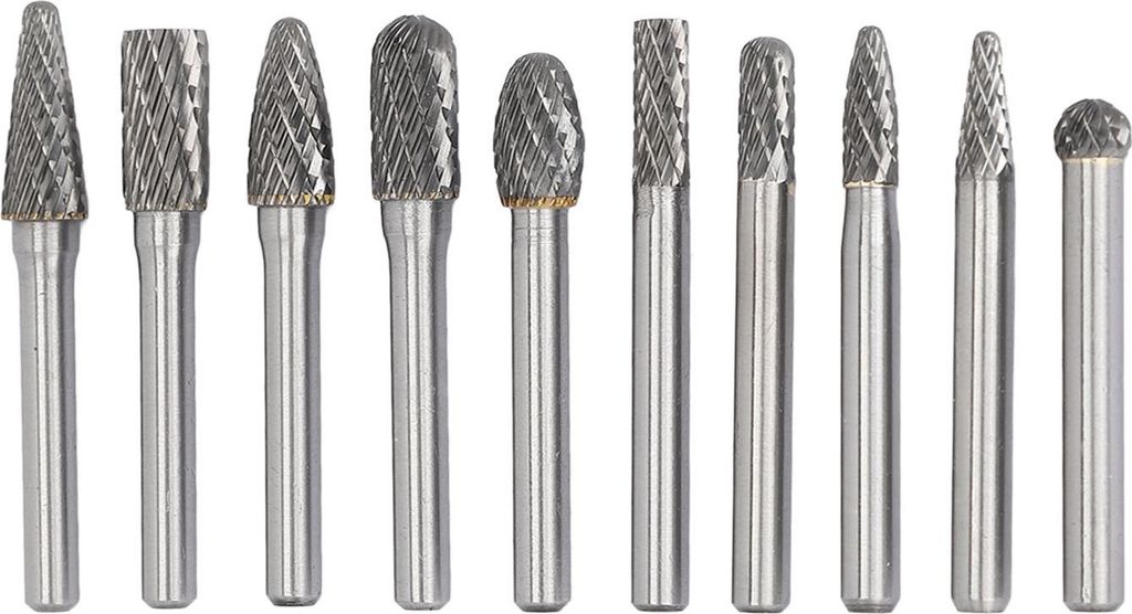 10-teiliges Set rotierender Feilen aus Wolframkarbid zum Schleifen von Metall und Holz