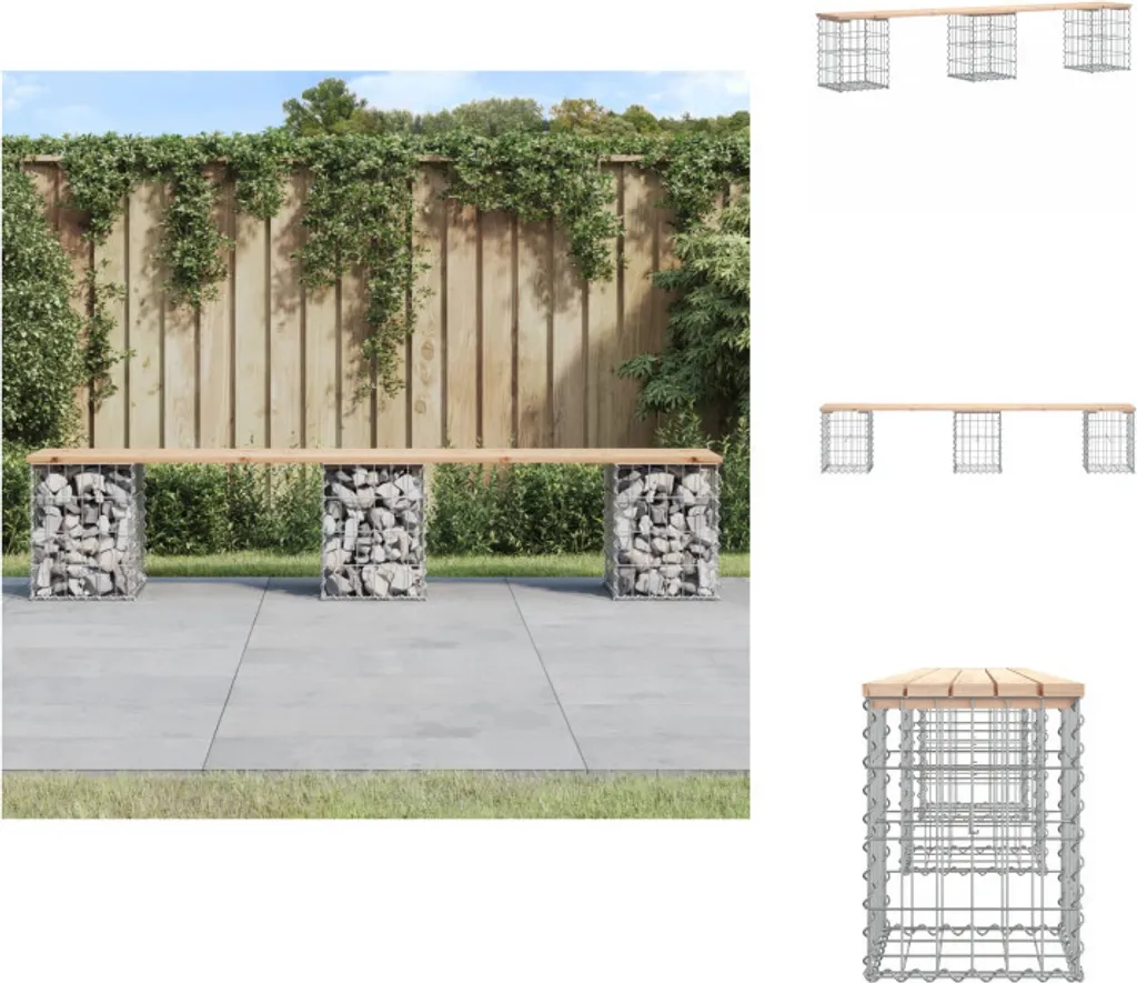 Panchina Gabion vidaXL in Pino 203cm | Robusta Base in Acciaio Zincato