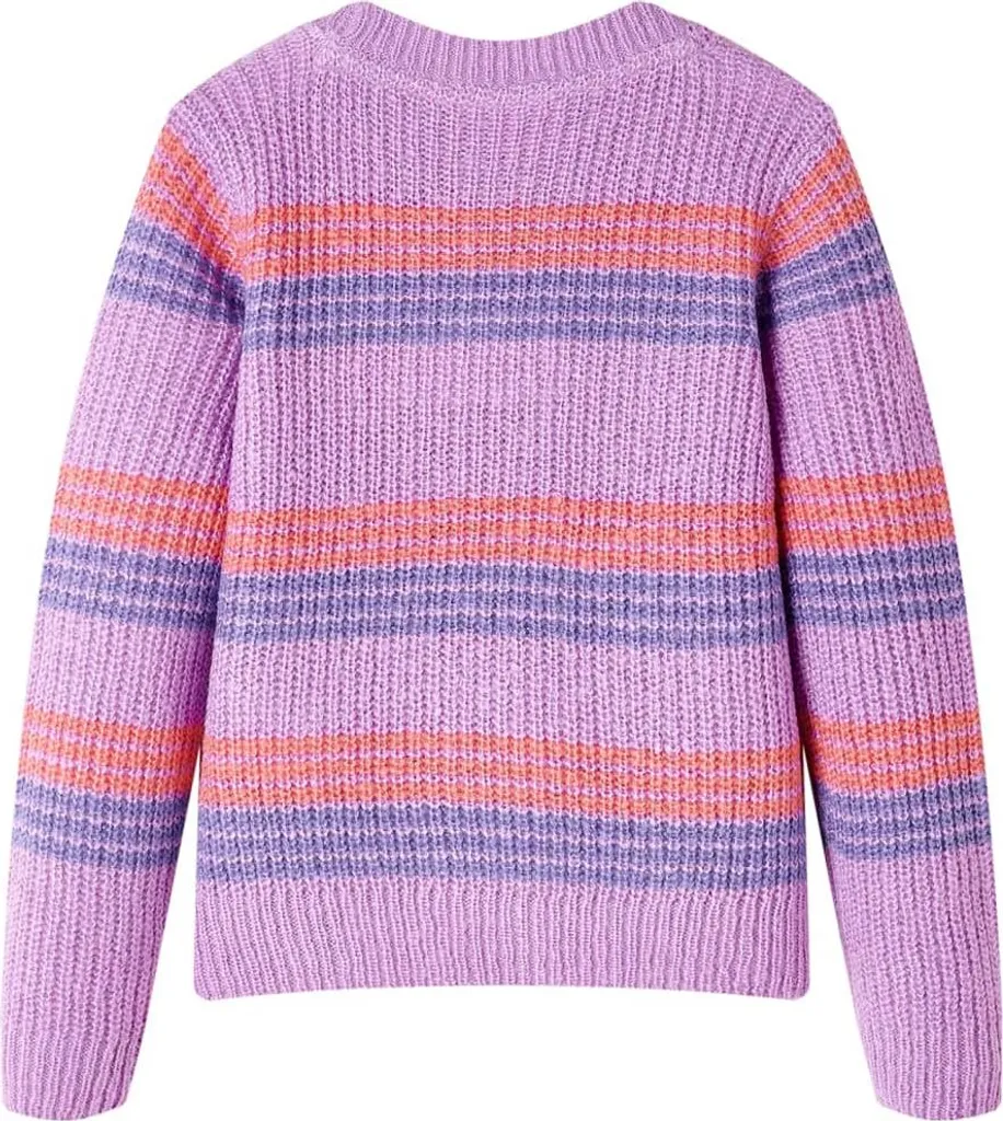 vidaXL Maglione a righe per bambini lavorato a maglia viola e rosa 116