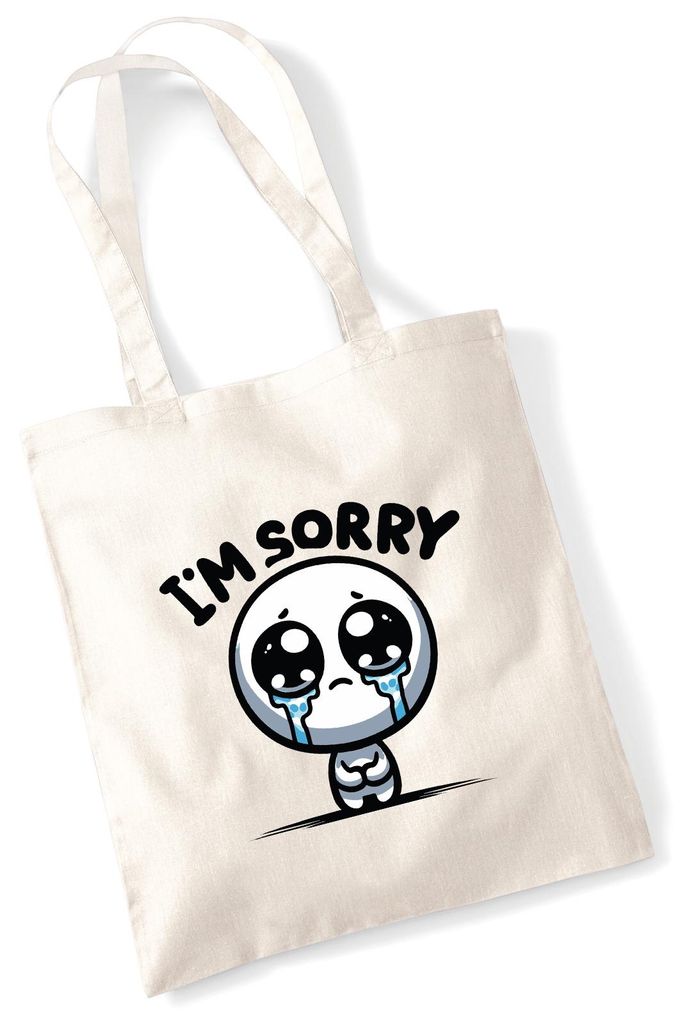 Huuraa Jutebeutel I'm sorry weinendes Männchen 10 Liter Natural Baumwolle Tasche Geschenkidee