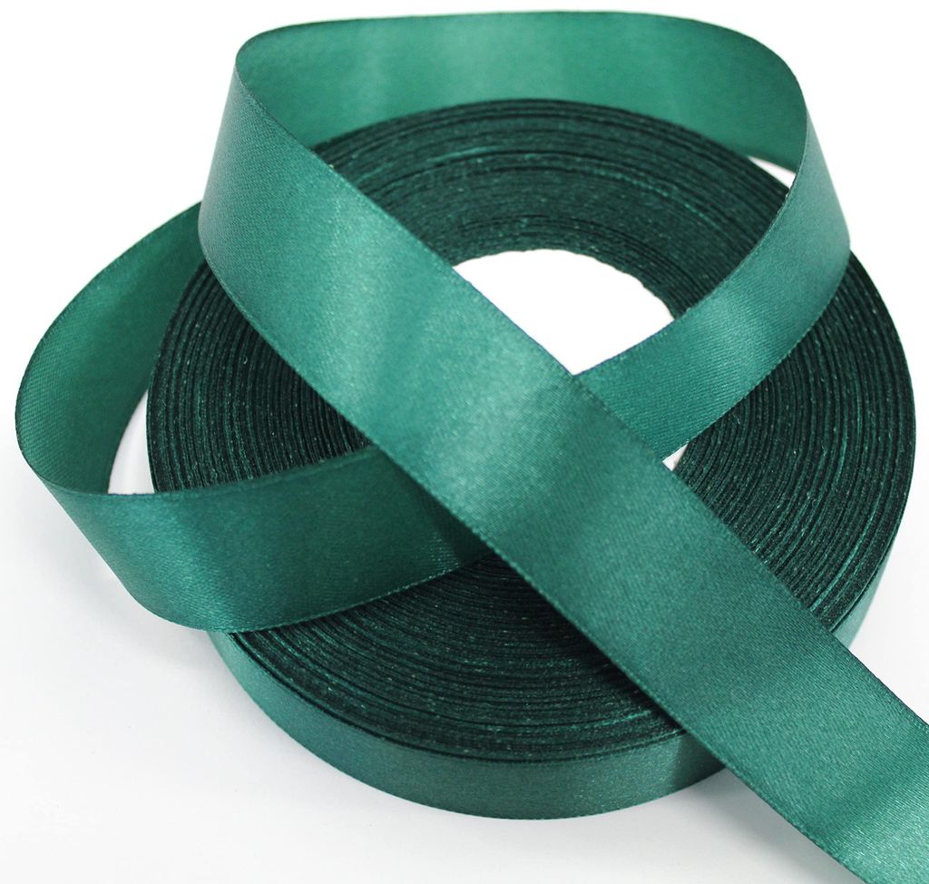 Polyester Taftband 50 m x 25 mm, Satin-Effekt, dunkelgrün