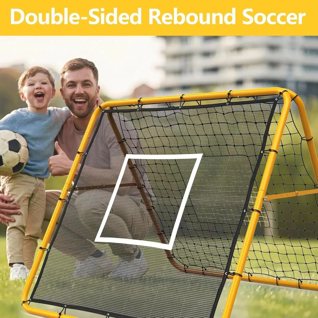 Tchoukball et filet d'entraînement multisports jaune 1,2m ajustable