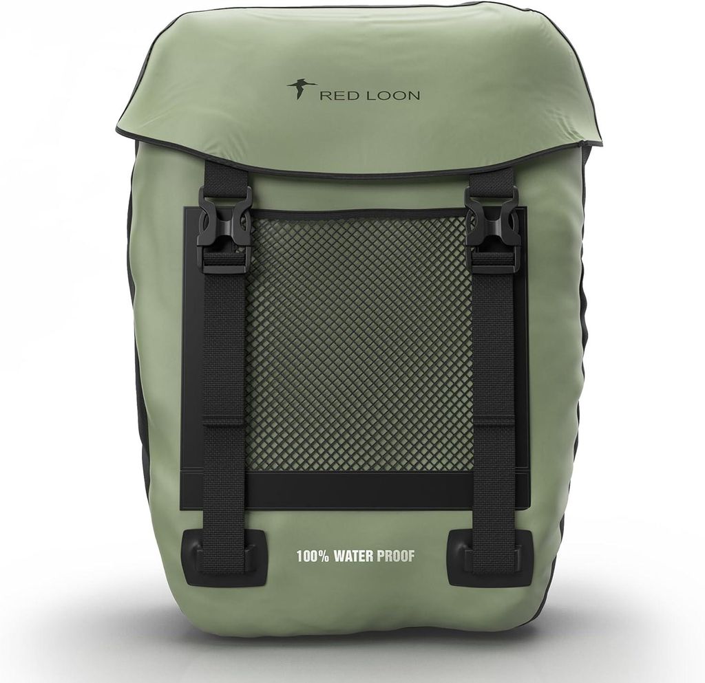 Fahrradtasche Pro Plus Packtasche Gepäckträgertasche Red Loon LKW-Plane wasserdicht, Farbe:olive-schwarz, Anzahl:1x Fahrradtasche