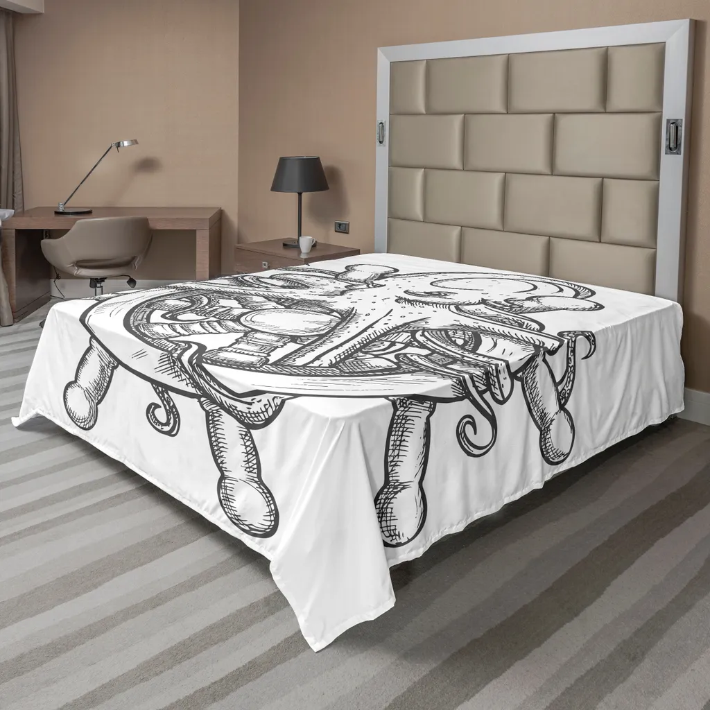 Lenzuolo ABAKUHAUS Polipo Kraken 266x260 cm - Arredo Letto Nautico